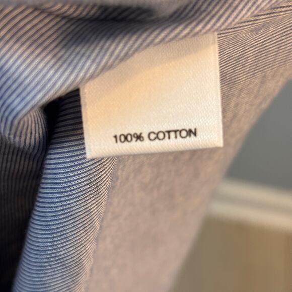 Cremieux Button Down Shirt Mens Large Blue Geometric Collared Shirt 100% Cotton - Picture 8 of 9